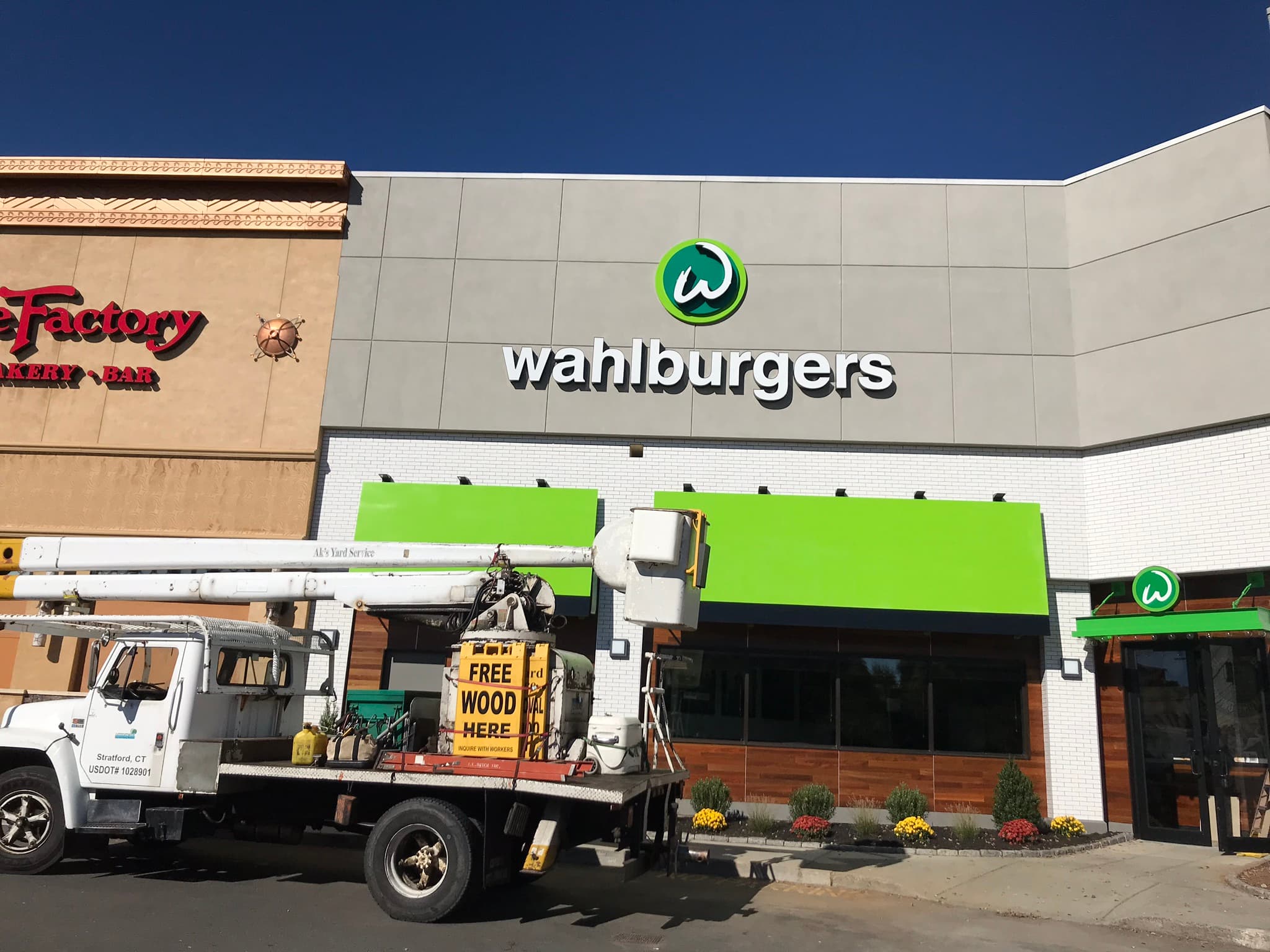 Wahlburgers: The Trumbull location during construction